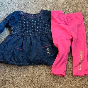 NWOT Juicy Couture matching set sz 12m